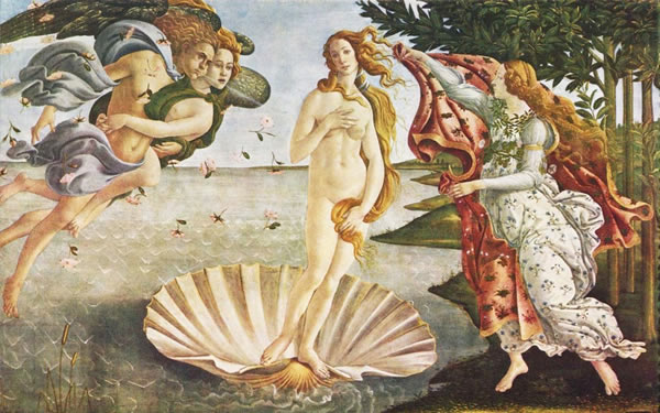 Mythological paintings of Sandro Botticelli: The birth of Venus