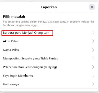 Pilih Berpura-pura menjadi orang lain