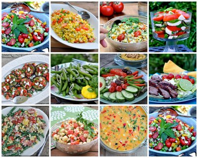 Favorite Summer Salad recipes ♥ KitchenParade.com, a huge super-organized collection of healthy salads for quick lunches, salad suppers, potlucks and parties.