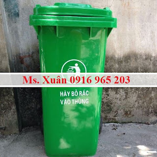 Thùng rác 120L 2 bánh xe, bán thùng rác 2 bánh xe 120L