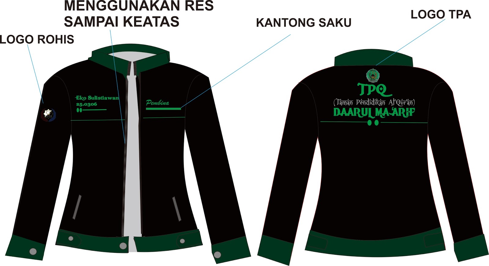  CDR  DESAIN  JAKET JAS  DAN BAJU TPA TPQ Estwan Blog