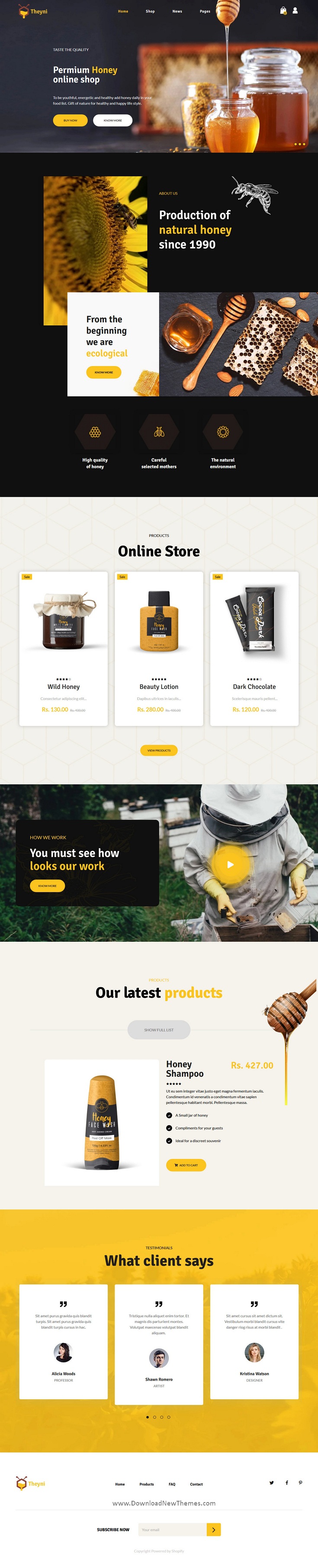 Organic Food, Honey Shop Shopify Theme