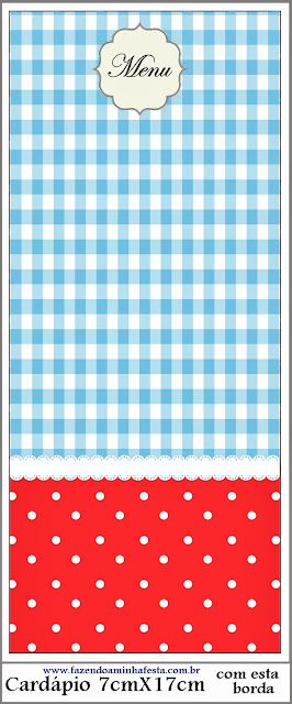 Red and Light Blue Squares: Free Party Printables.