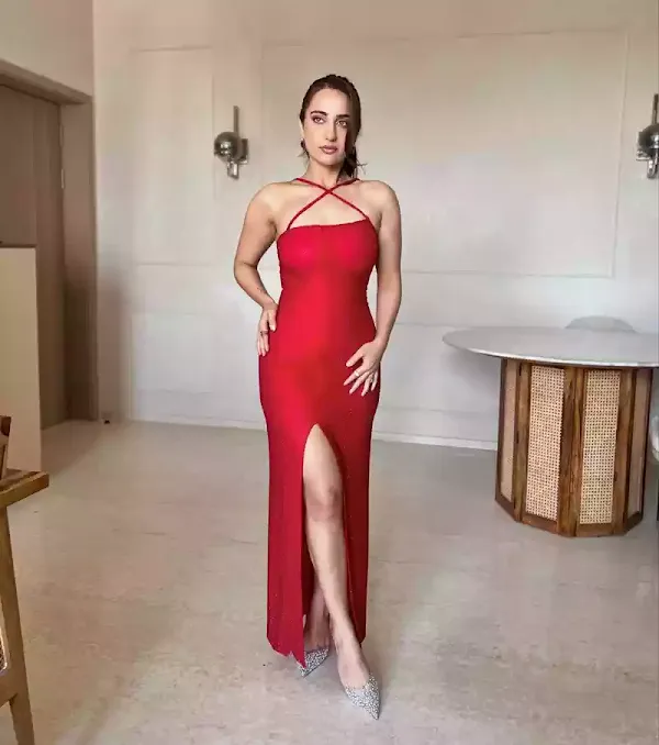 kusha kapila bodycon red dress curvy indian actress