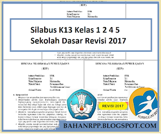 Silabus K13 Kelas 1 2 4 5 Sekolah Dasar Revisi 2017