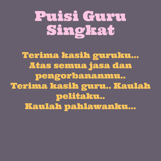 Puisi Guru singkat