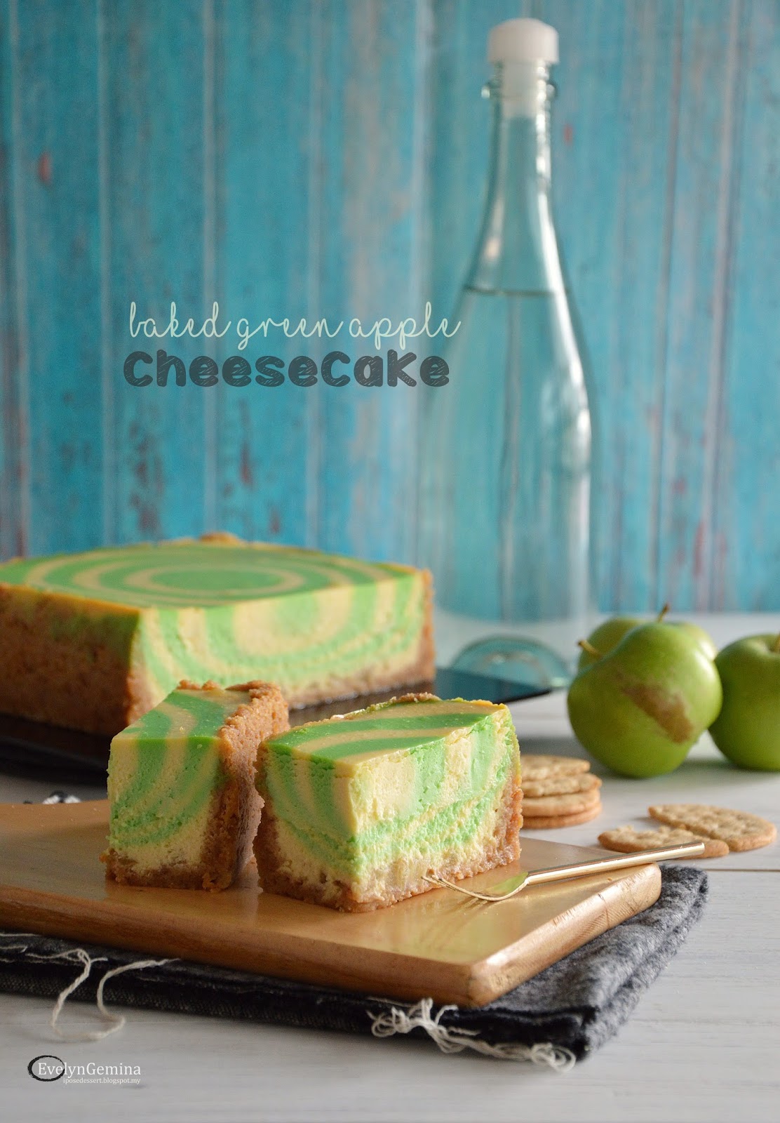 BAKED GREEN APPLE CHEESECAKE