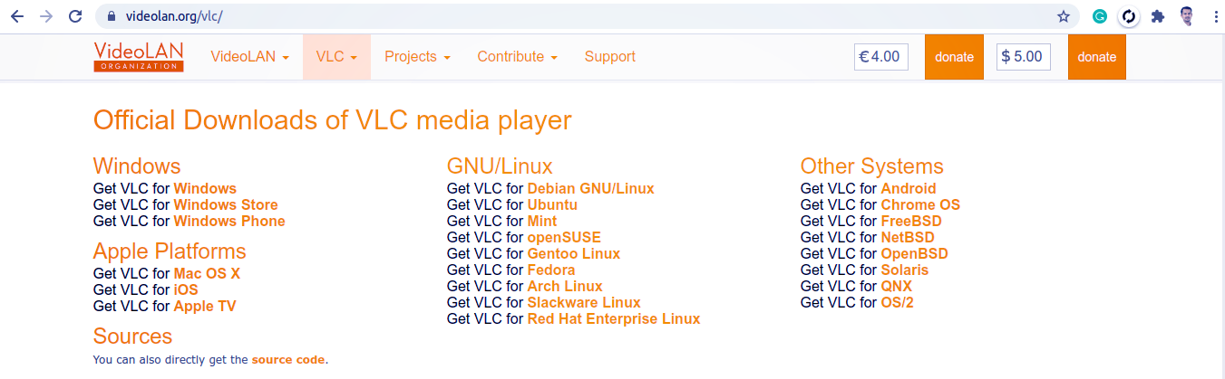 VLC media player downloads