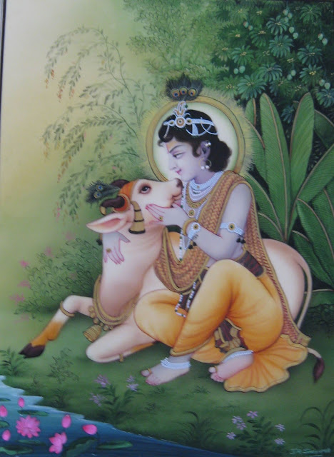 krishna with baby cow