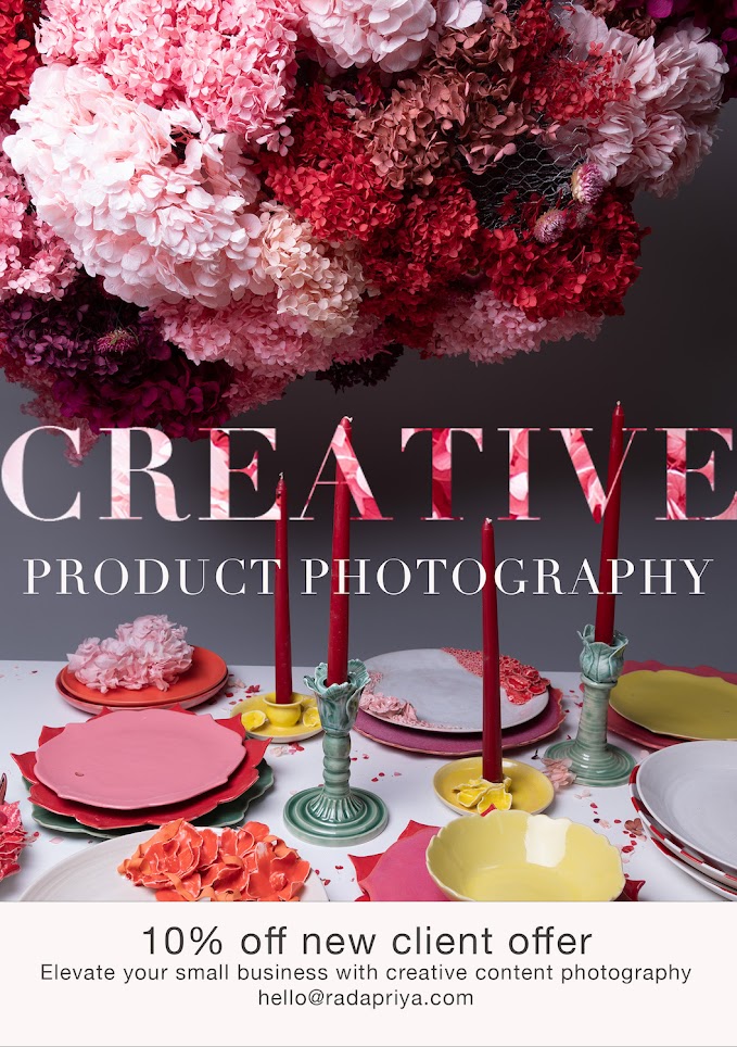 Creative content and product photography and styling by Rada Priya