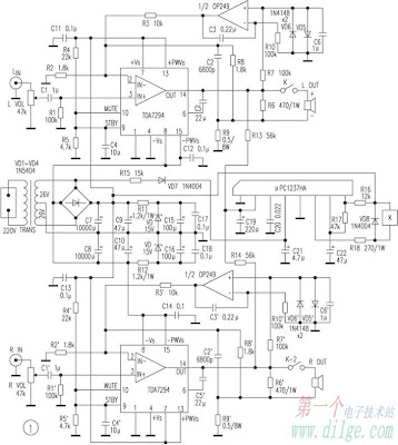 TDA7294 DC Servo Amplifier current negative feedback