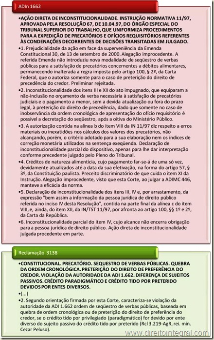 STF. Reclamação e Transcendência dos Motivos Determinandes da Decisão Proferida em Adin. Jurisprudência.