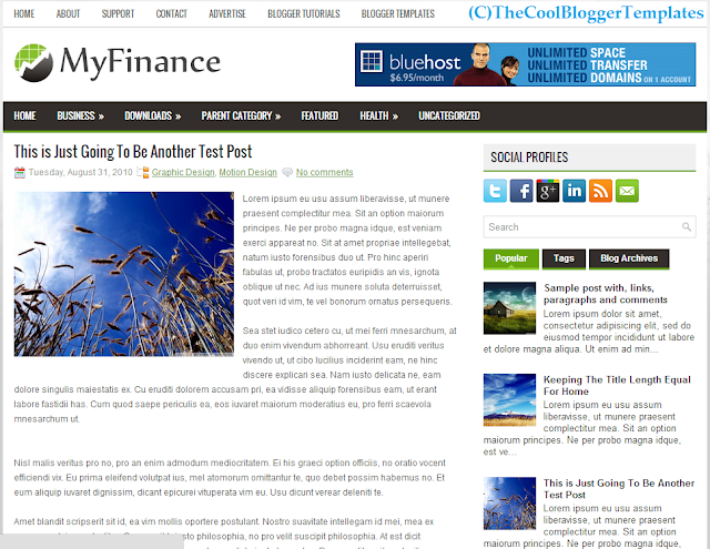 MyFinance Blogger Template