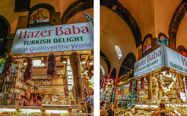 Loja de turkish delight no Bazar Egípcio de Istambul