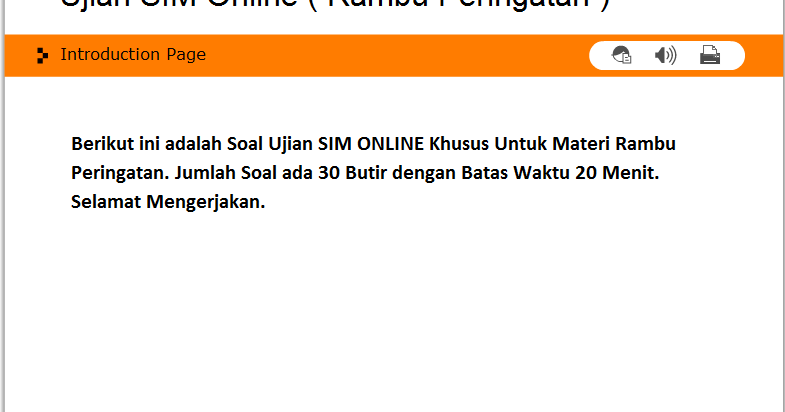 SOAL TES UJIAN TEORI ( RAMBU PERINGATAN ) SIM A / B 1 / B 