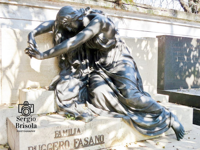 Marmoraria Nicodemo Rogelli - Escultura Saudade - Família Ruggero Fasano - Cemitério da Consolação