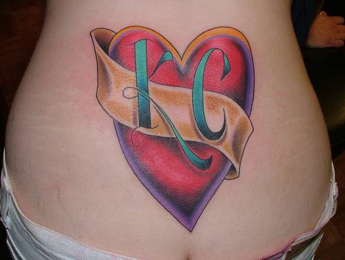 heart tattoos lower back