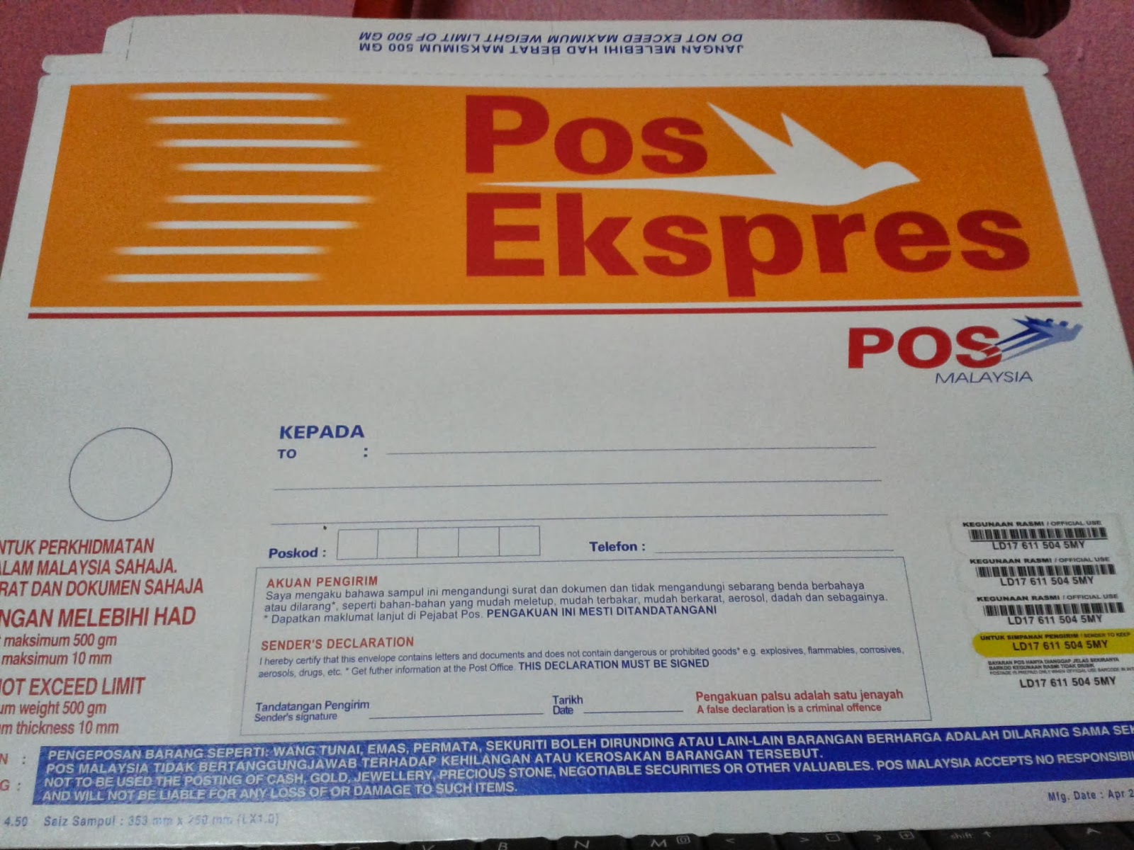 Cara Untuk Pos Surat Di Pos Laju