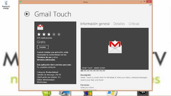 Gmail Touch se actualiza para Windows 8 con novedades como la interfaz y multicuenta