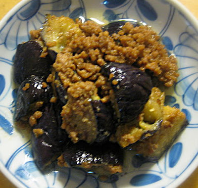 茄子と挽肉の炒め物