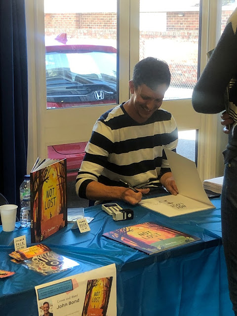 John Bond signing his debut book Not Lost