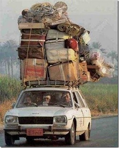 Auto cargado para el viaje