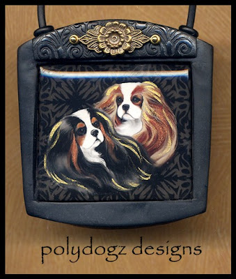 polymer clay dog pendants