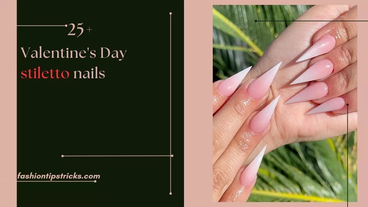 Valentine's Day stiletto nails