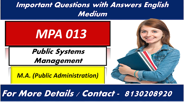 IGNOU MPA 013 Important Questions With Answers English Medium