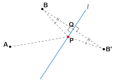 直線lに関して点Bに対称な点B'