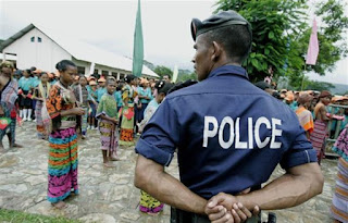 East Timor Police and community members in Dili.