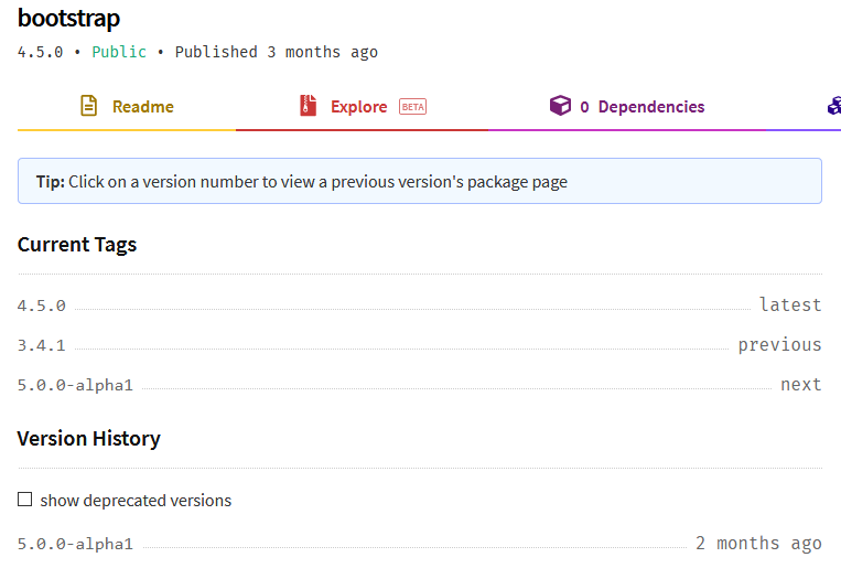 halaman NPM Versioning