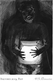 Sketch of Inktober 2019 Day 3 Bait, by Ciana Pullen / St. Rhinocéros