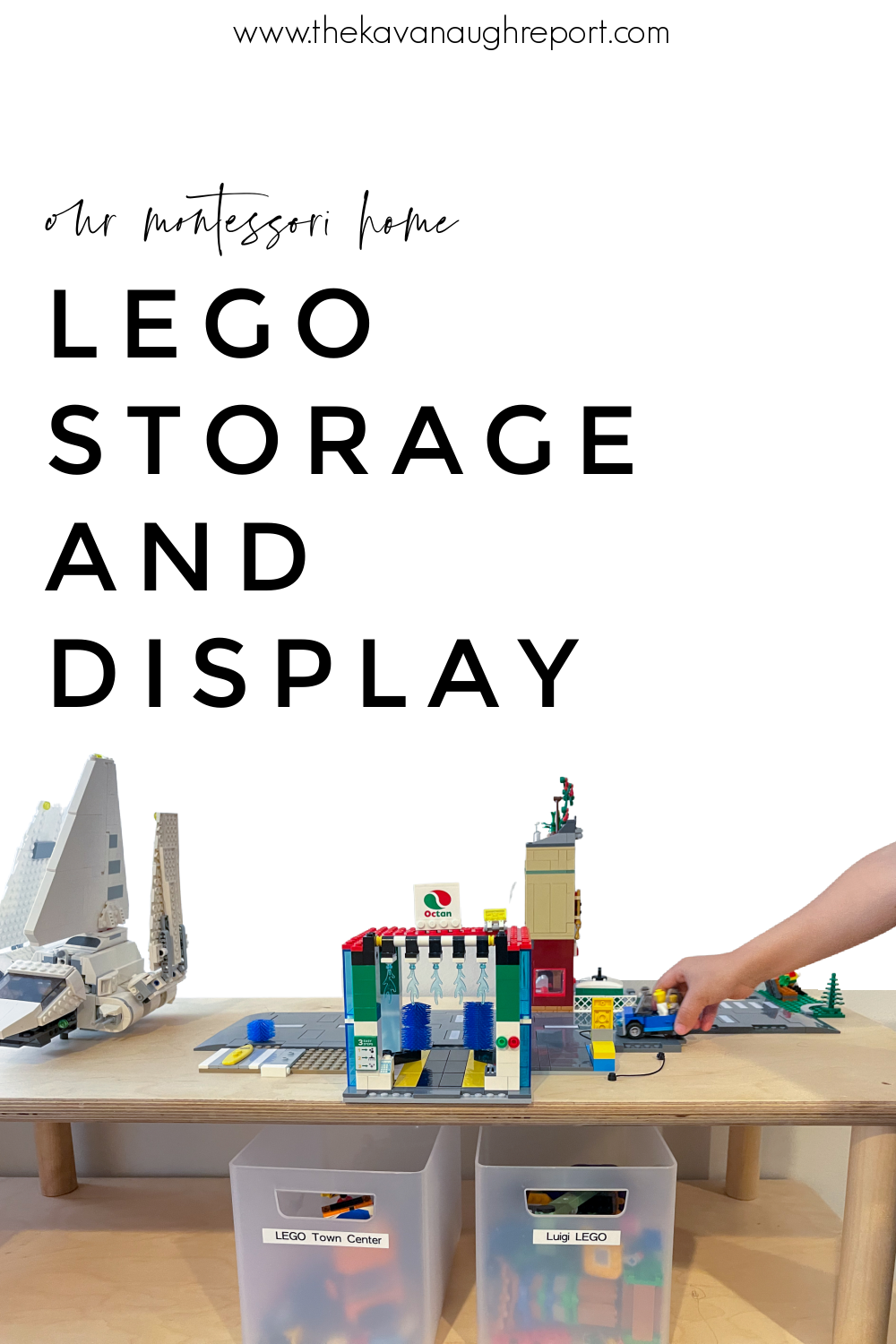 Ideas and a DIY for LEGO storage and display in a Montessori home