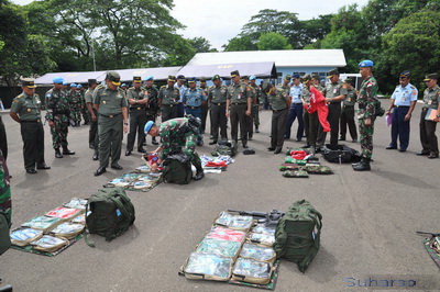 Asops Panglima TNI Inspeksi Satgas Kizi TNI Konga XX-J