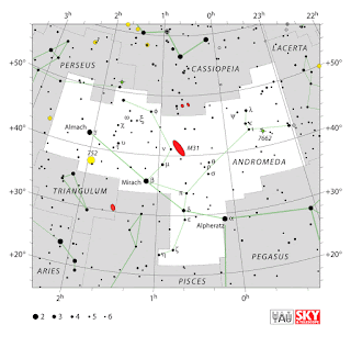 IAU: Карта на съзвездието Андромеда | Andromeda