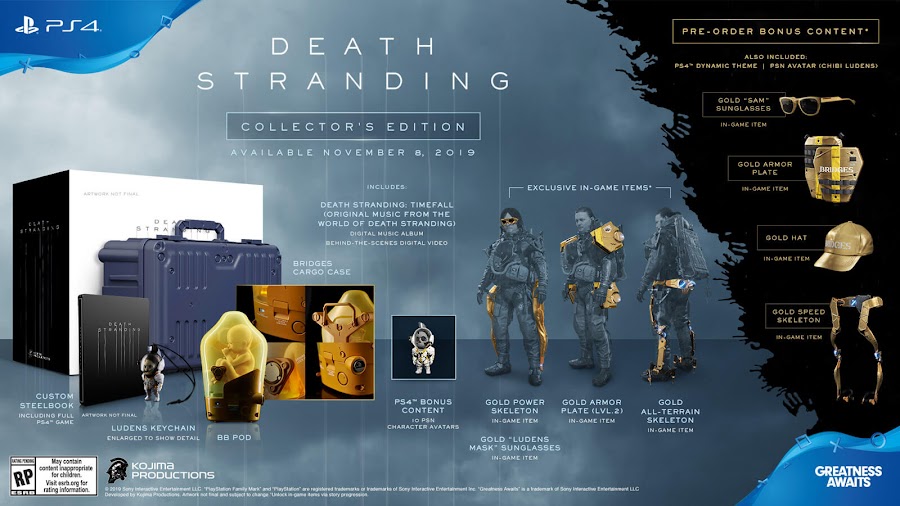 death stranding collector's edition ps4 exclusive kojima productions