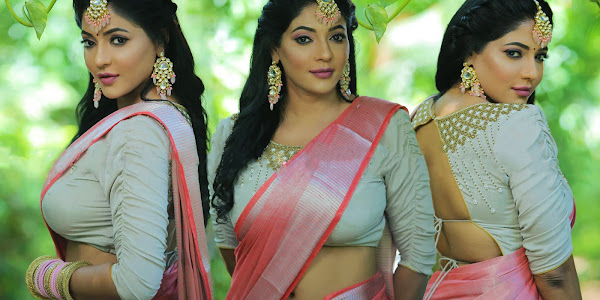 Reshma Pasupuleti Hot Pics In Silk Saree