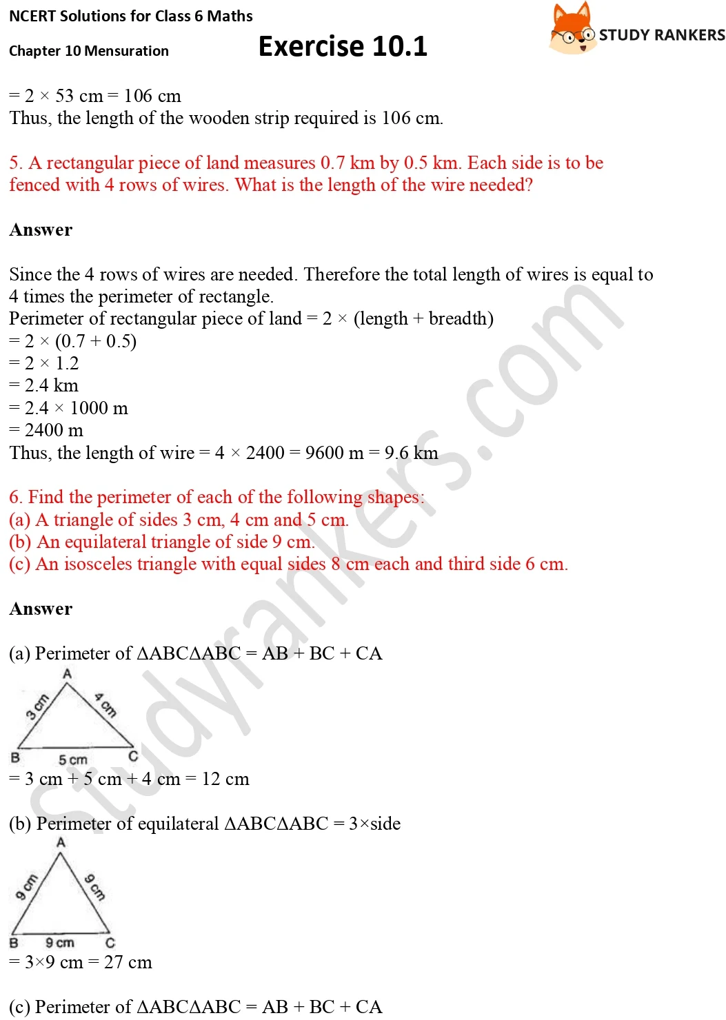 NCERT Solutions for Class 6 Maths Chapter 10 Mensuration Exercise 10.1 Part 3