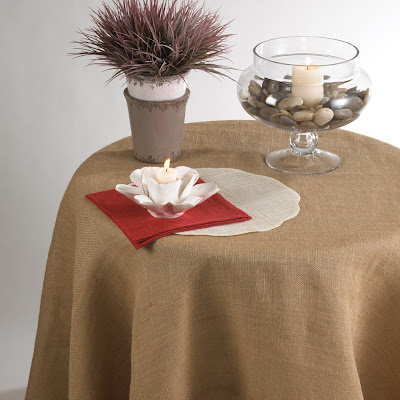 Round Burlap Table Cloth