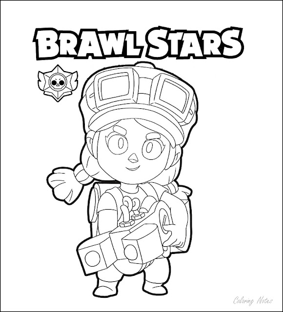 Brawl Stars, Coloring Pages, Jessie