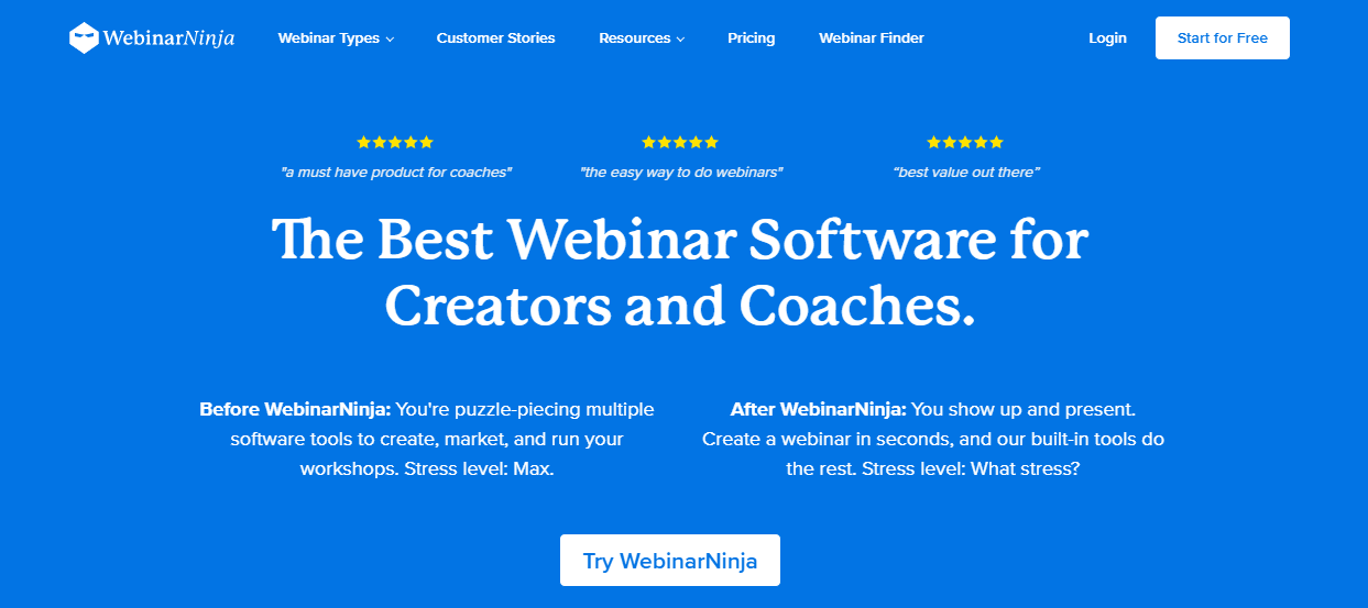 Webinarninja Best Webinar Platform