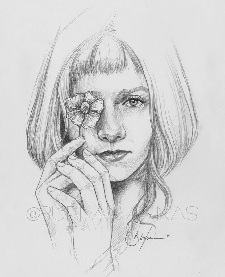 06-Behind-the-flower-Pencil-Portraits-Nas-www-designstack-co