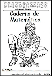 Capa caderno Matemática Homem Aranha