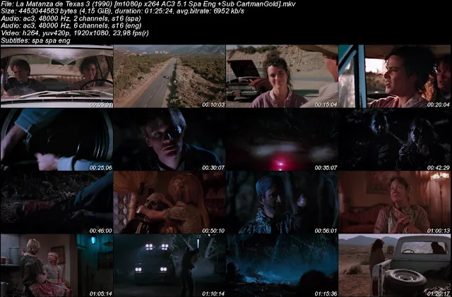 Cine Cuchillazo Leatherface: The Texas Chainsaw Massacre III 1990 Jeff Burr Castellano Latino Inglés Subs Subtítulos Subtitulada Español VOSE MEGA Película
