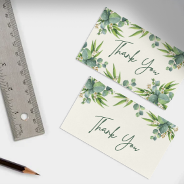 Printable Eucalyptus Greenery Watercolor Thank You Cards with Matching Gift Tags