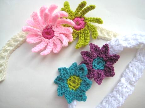 535 New baby headbands how to make with flowers 95 Crochet Dreamz: Baby Headband with Flowers (Free Crochet Pattern) 