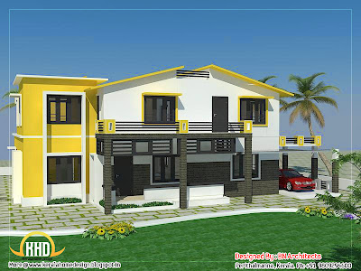 2 storey house elevation - 231 Sq. M (2485 Sq. Feet) - February 2016 