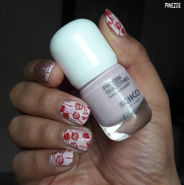 Kiko - Ribbon Pink et stamping fleur BPL 029