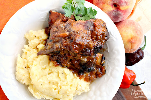 These sweet & spicy Slow Cooker Peach Habanero Short Ribs are the perfect fall comfort food & would make a tasty addition to that game day menu.